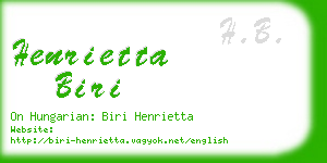 henrietta biri business card